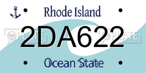 2DA622 Rhode Island License Plate