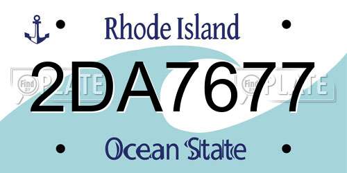 2DA7677 Rhode Island License Plate