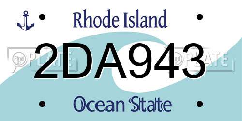 2DA943 Rhode Island License Plate
