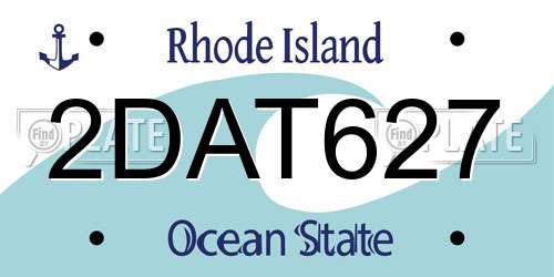 2DAT627 Rhode Island License Plate