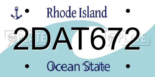 2DAT672 Rhode Island License Plate
