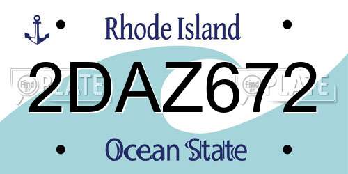2DAZ672 Rhode Island License Plate