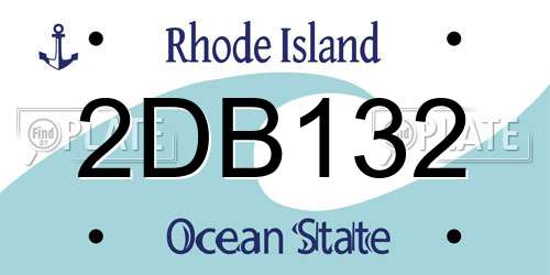 2DB132 Rhode Island License Plate