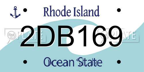 2DB169 Rhode Island License Plate