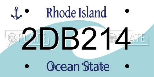 2DB214 Rhode Island License Plate