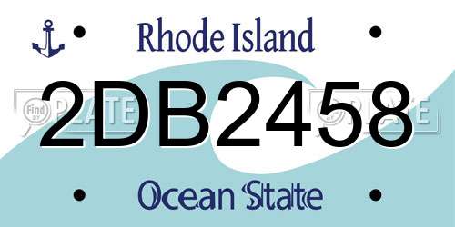 2DB2458 Rhode Island License Plate