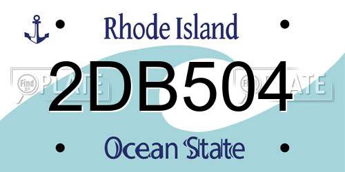 2DB504 Rhode Island License Plate