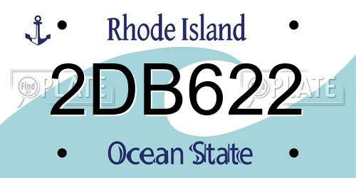 2DB622 Rhode Island License Plate