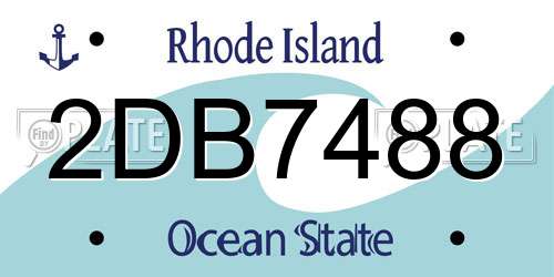 2DB7488 Rhode Island License Plate