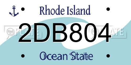 2DB804 Rhode Island License Plate