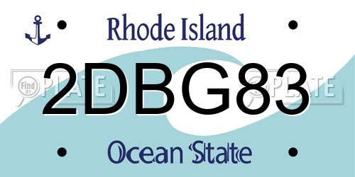 2DBG83 Rhode Island License Plate