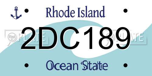 2DC189 Rhode Island License Plate