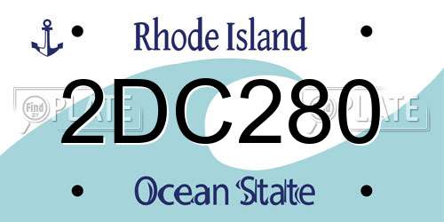 2DC280 Rhode Island License Plate
