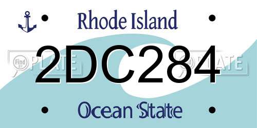 2DC284 Rhode Island License Plate