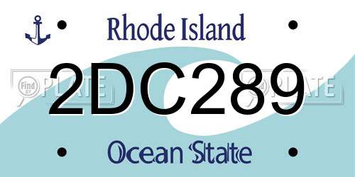 2DC289 Rhode Island License Plate