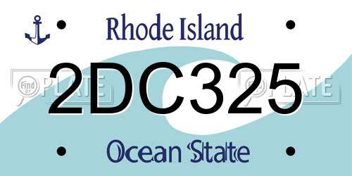 2DC325 Rhode Island License Plate