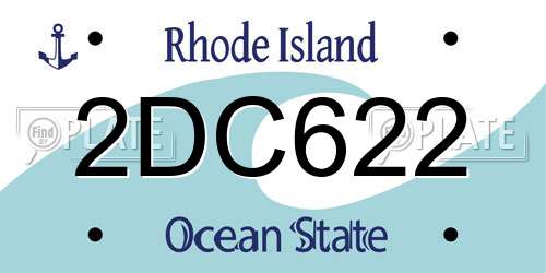 2DC622 Rhode Island License Plate