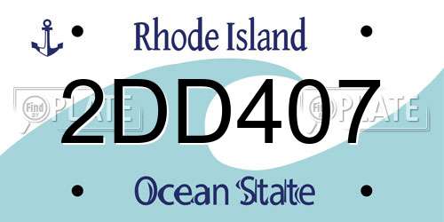 2DD407 Rhode Island License Plate