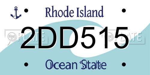 2DD515 Rhode Island License Plate