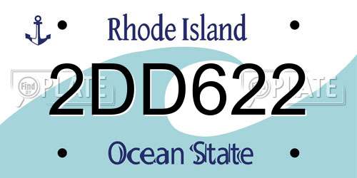 2DD622 Rhode Island License Plate