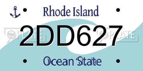 2DD627 Rhode Island License Plate
