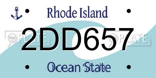 2DD657 Rhode Island License Plate