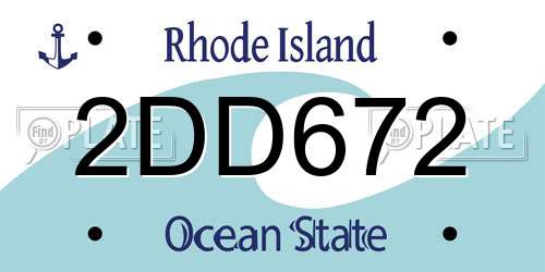 2DD672 Rhode Island License Plate