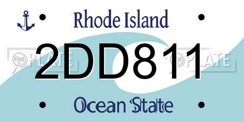 2DD811 Rhode Island License Plate