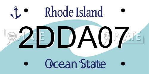 2DDA07 Rhode Island License Plate
