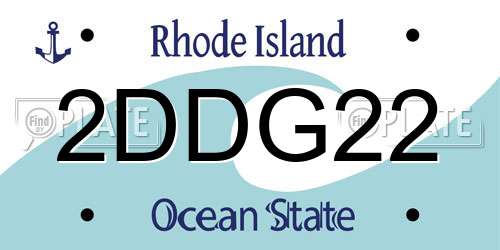 2DDG22 Rhode Island License Plate