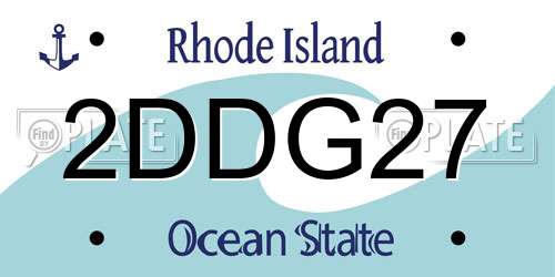 2DDG27 Rhode Island License Plate