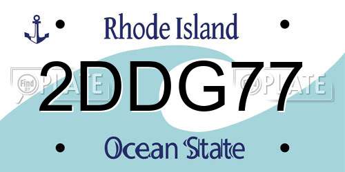 2DDG77 Rhode Island License Plate