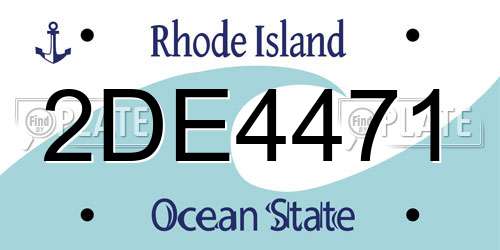 2DE4471 Rhode Island License Plate