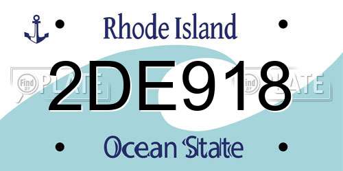 2DE918 Rhode Island License Plate