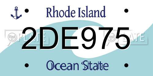 2DE975 Rhode Island License Plate