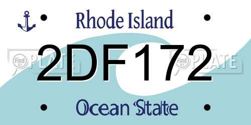 2DF172 Rhode Island License Plate