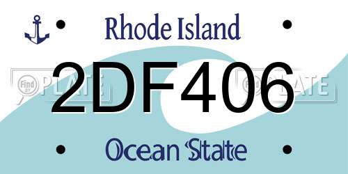 2DF406 Rhode Island License Plate