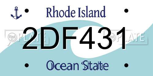 2DF431 Rhode Island License Plate