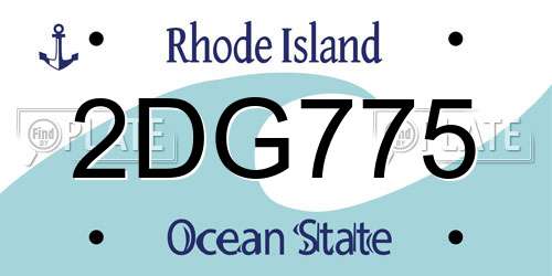 2DG775 Rhode Island License Plate