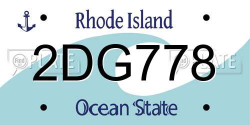 2DG778 Rhode Island License Plate