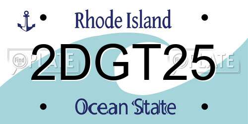 2DGT25 Rhode Island License Plate