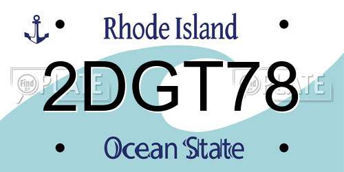 2DGT78 Rhode Island License Plate