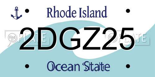 2DGZ25 Rhode Island License Plate
