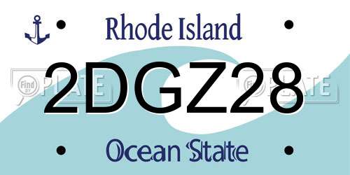 2DGZ28 Rhode Island License Plate