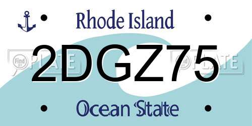 2DGZ75 Rhode Island License Plate