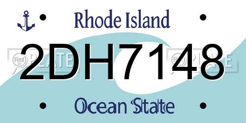 2DH7148 Rhode Island License Plate