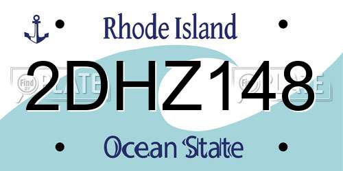 2DHZ148 Rhode Island License Plate