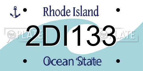 2DI133 Rhode Island License Plate