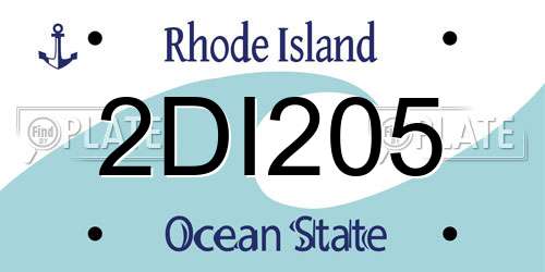 2DI205 Rhode Island License Plate