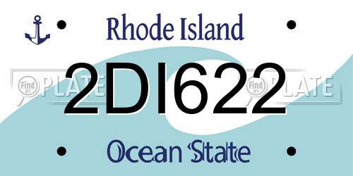 2DI622 Rhode Island License Plate